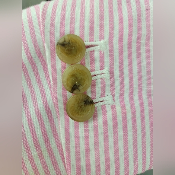 Talbots Stripe Lightweight Linen Cotton Woman Blazer Size 16P - Picture 10 of 15